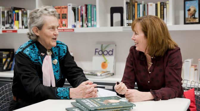 Dr. Temple Grandin and Janet Riley talking