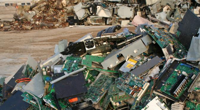 Mounds of used electronics