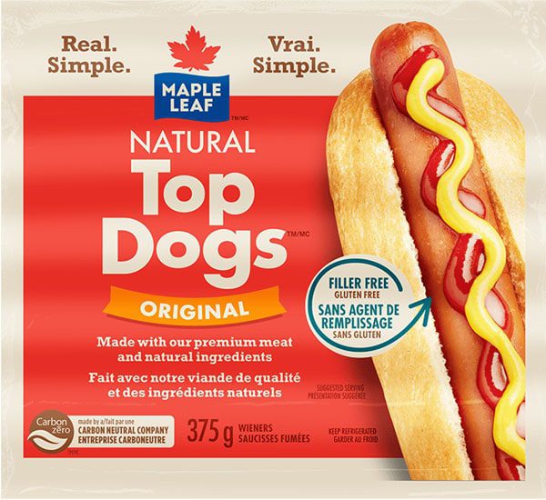 Nouveaux emballages Maple Leaf Top Dogs