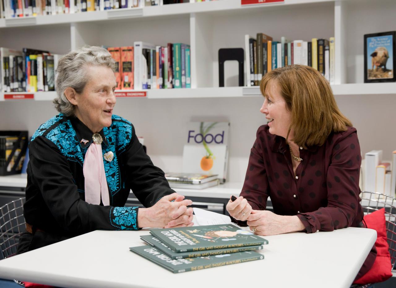 Dr. Temple Grandin and Janet Riley at Maple Leaf Foods. Photo by Alex Urosevic
