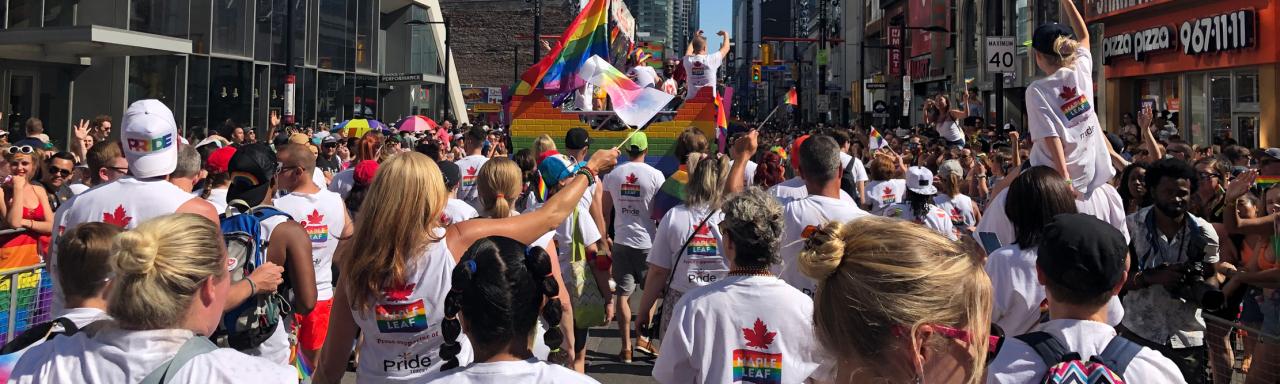 Maple Leaf employees at Pride Parade