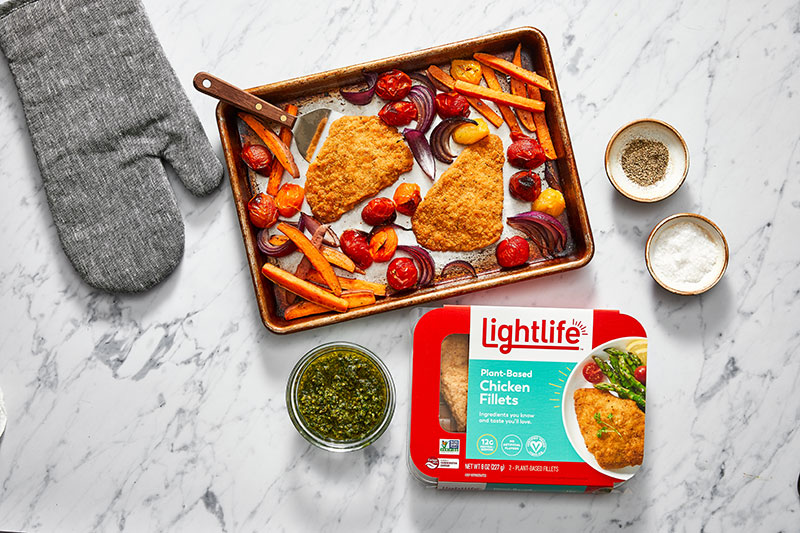 Lightlife Chicken & Pesto Sheet Pan Dinner