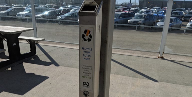 recycling bin for cigarette butts