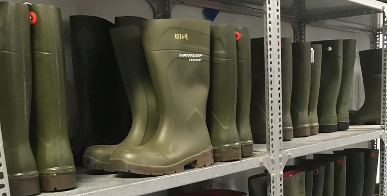 rubber boots at McLeod facility