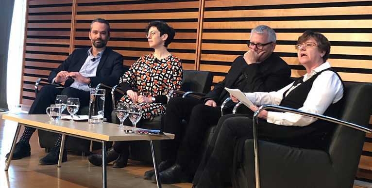 On the panel were: Pedro Barata, Senior VP, Community Impact and Strategy, United Way of Great Toronto; Dana Rose Granofsky, Prinicipal, BGM Strategy Group; and Adam Vaughan, Parliamentary Secretary for Housing and Urban Affairs.