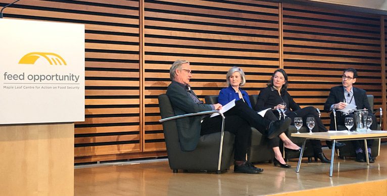 Panel included Kathleen McLaughlin, Chief Sustainability Officer, Walmart and President, Walmart Foundation; and Willa Black, Vice President, Corporate Affairs, Cisco Canada; and Michael McCain, President and CEO, Maple Leaf Foods. 