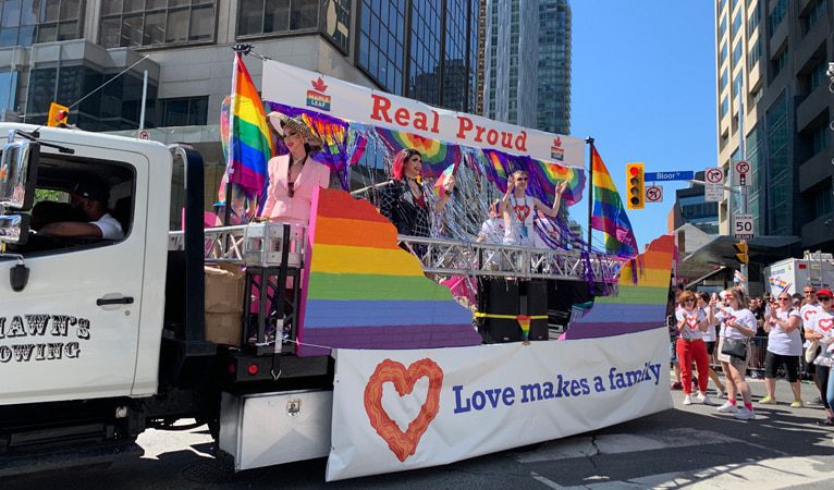 Maple Leaf brand marching in Toronto Pride Parade 2019