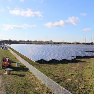 Solar panels on large plot of land