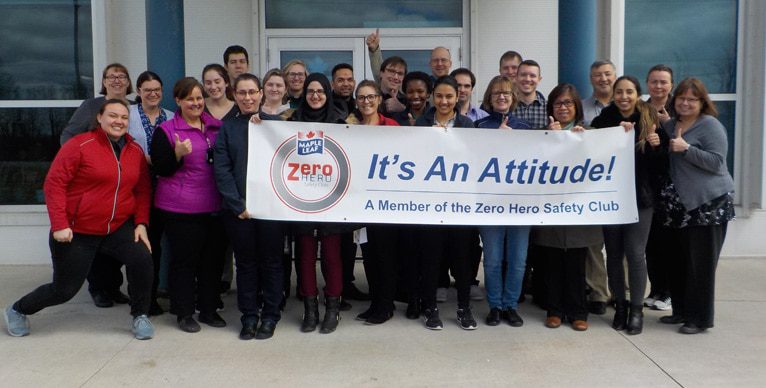 Maple Leaf Foods Zero Hero Club members at the Central Laboratory