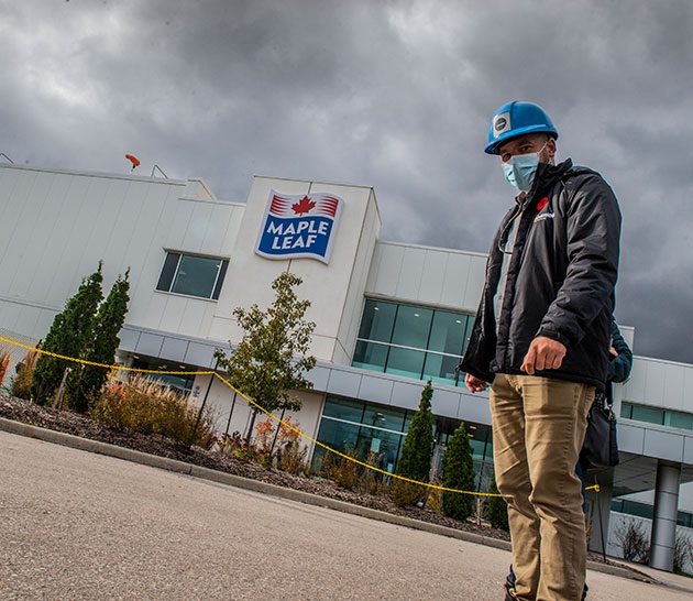 Maple Leaf Foods plant in Hamilton, Ontario