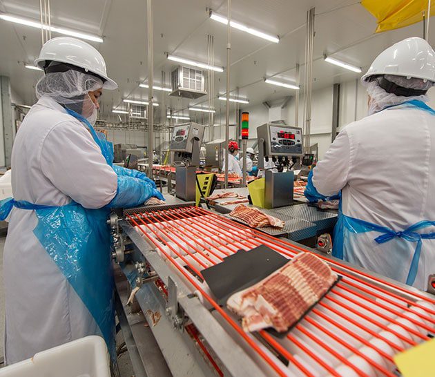 Packaging bacon in Winnipeg
