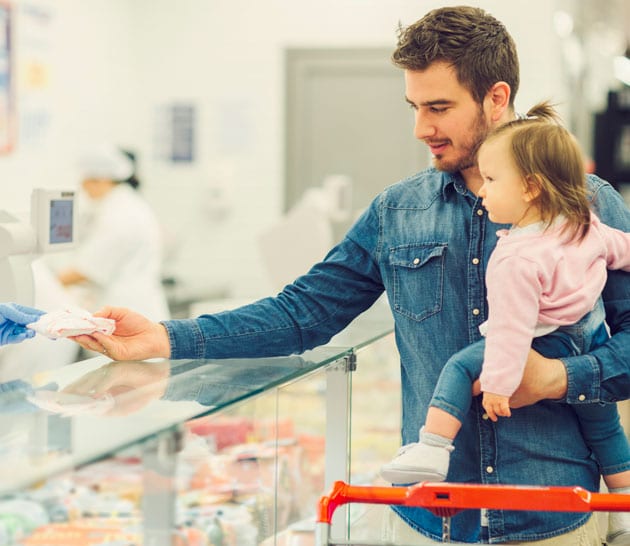 Father and child shopping