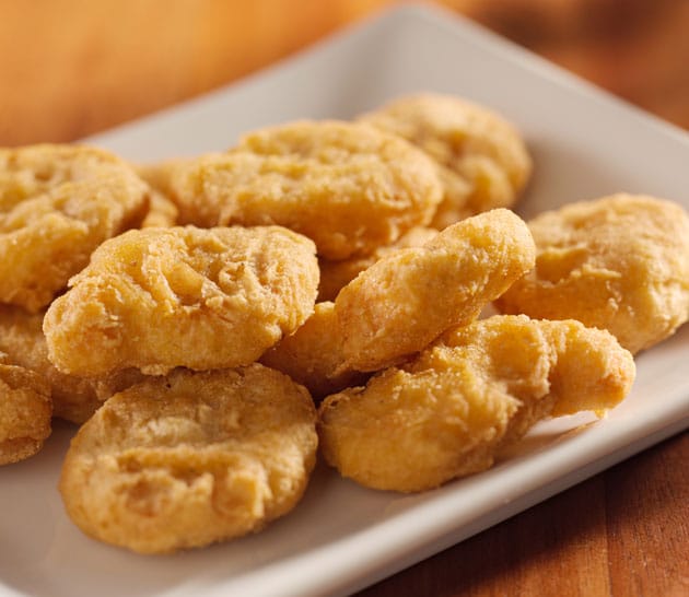 Chicken nuggets on a plate