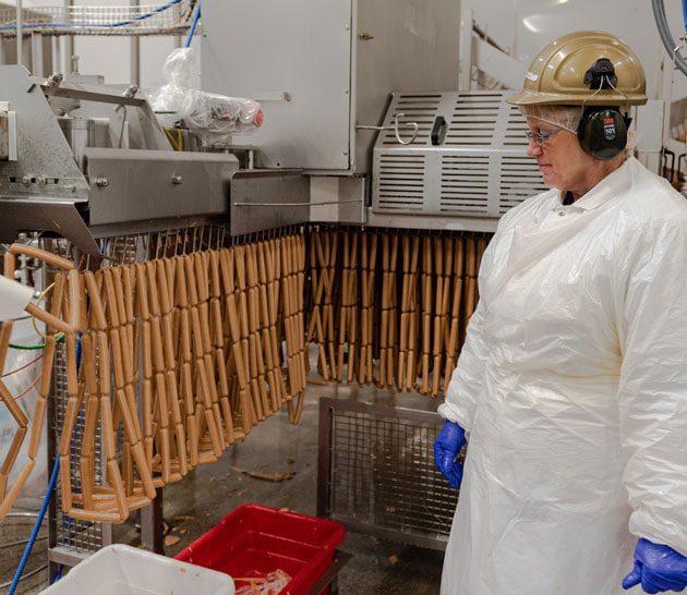 Hot dog production at Hamilton manufacturing plant