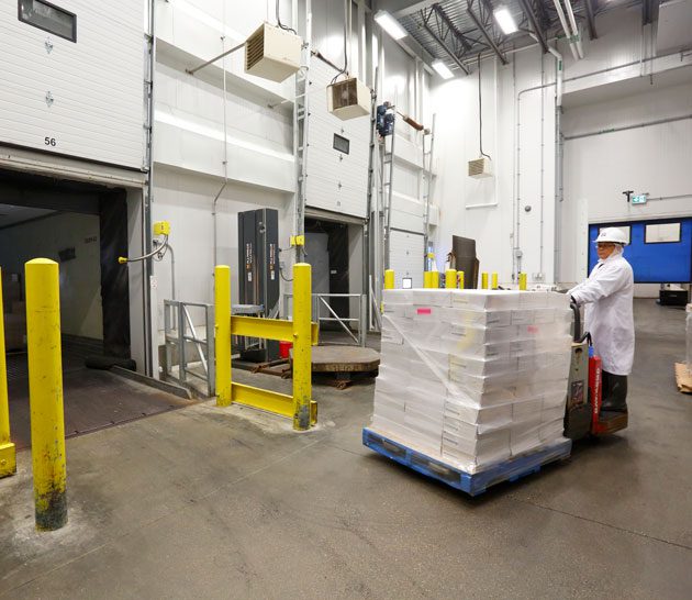 Forklift operator at Maple Leaf Foods plant in Winnipeg
