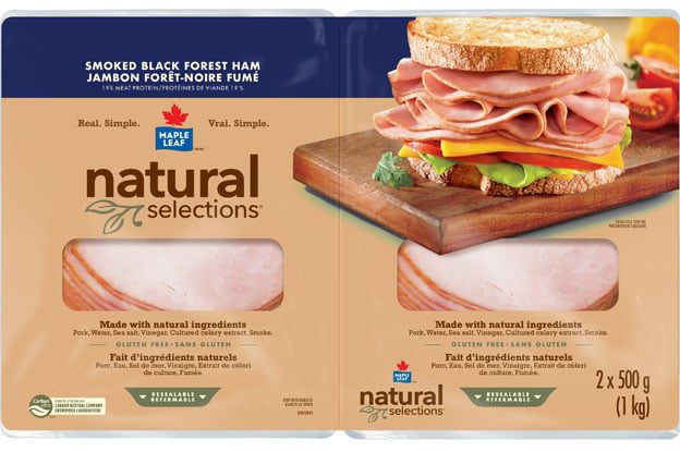 Maple Leaf Natural Selection smoked black forest ham product pack