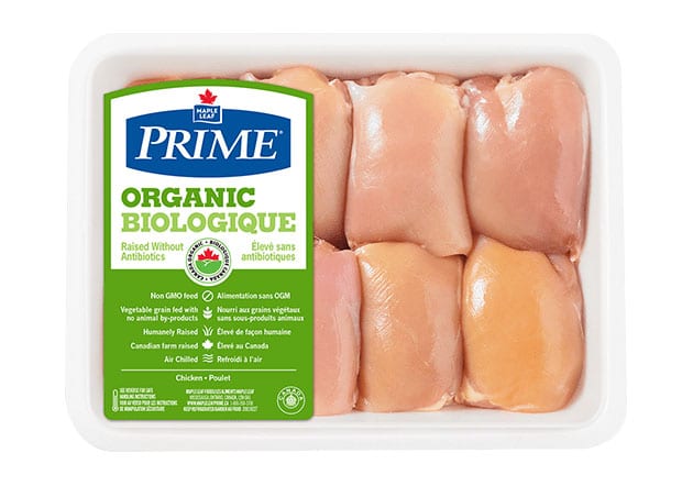 Maple Leaf Prime organic chicken product pack