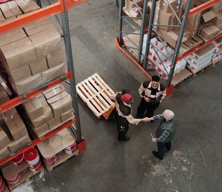 Inside a warehouse