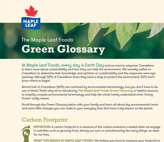 Green glossary fact sheet