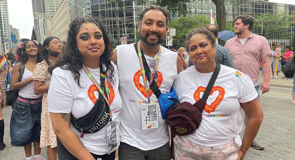 Marcos Persaud with sister and Mom.