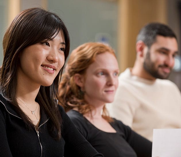 Co-op students attend a meeting