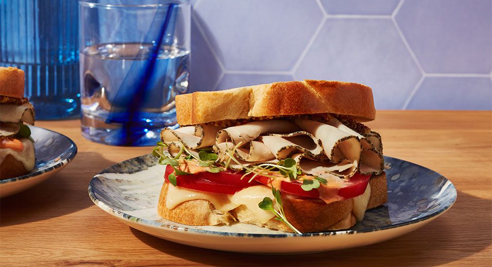 turkey sandwich made with new Schneiders deli meats