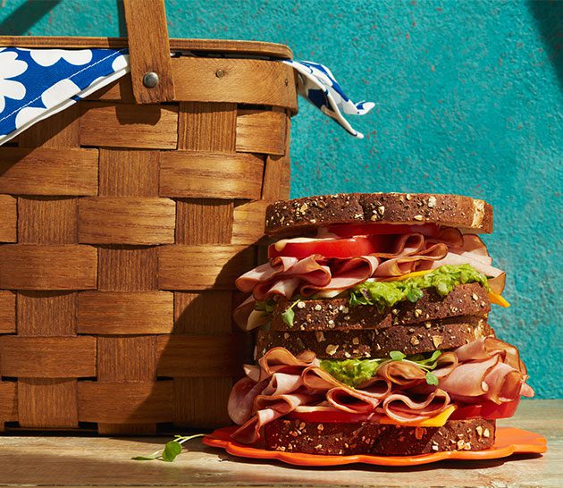ham sandwich prepared using new Schneiders deli meats
