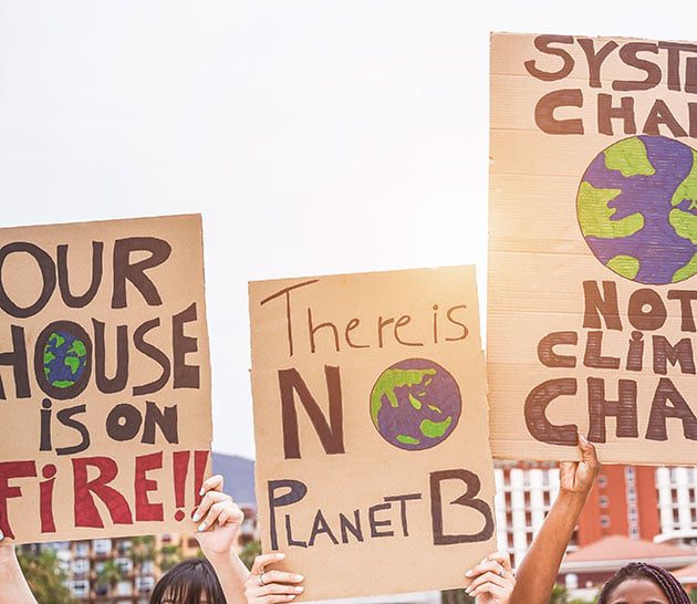 signs for climate change protest