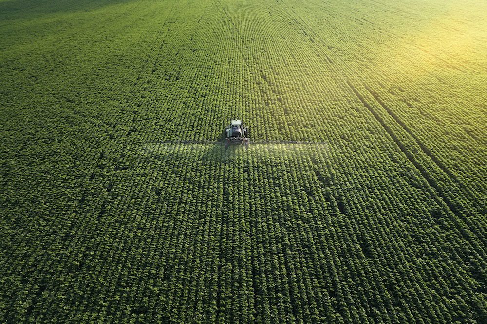 tractor in a field